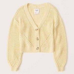 Abercrombie & Fitch Yellow Knit Cardigan